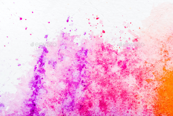 Top View Of Pink Watercolor Spill On White Paper Stock Photo By