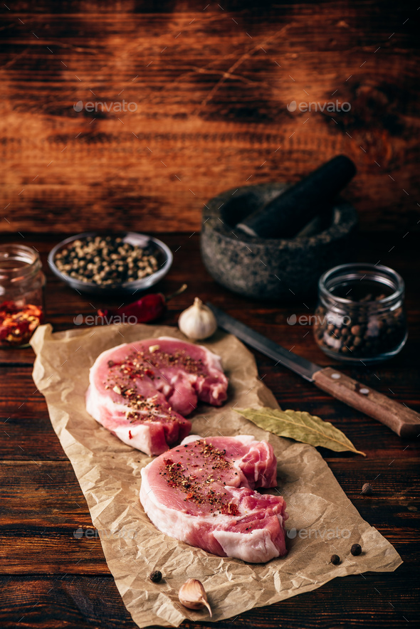 Pork Loin Steaks With Ground Spices Stock Photo By Seva Blsv Photodune