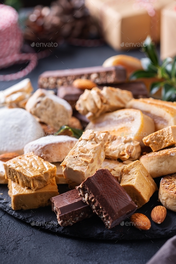 Typical Spanish Christmas Sweets Shortbread Mantecados Polvorones