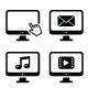 Computer Screen Black Icons Set Vectors GraphicRiver