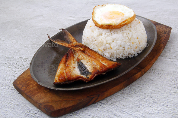 Freshly Cooked Filipino Food Called Bangsilog Or Fried Bangus Or