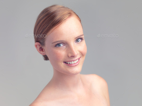 Redheaded Beauty Head And Shoulders Shot Of A Beautiful Nude Woman