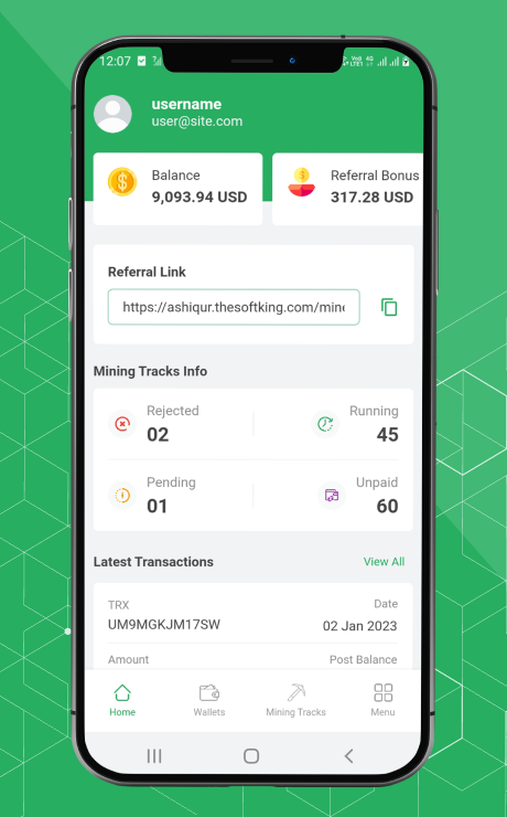 Minelab Cloud Crypto Mining Mobile Application By Viserlab Codecanyon