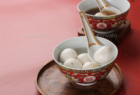 Tang Yuan Wedang Ronde Chinese Glutinous Rice Dumpling Balls Stock