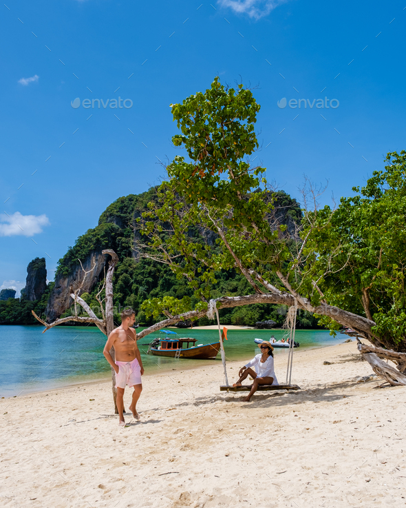 Men And Women At Pakbia Island Part Of The Koh Hong Islands Krabi