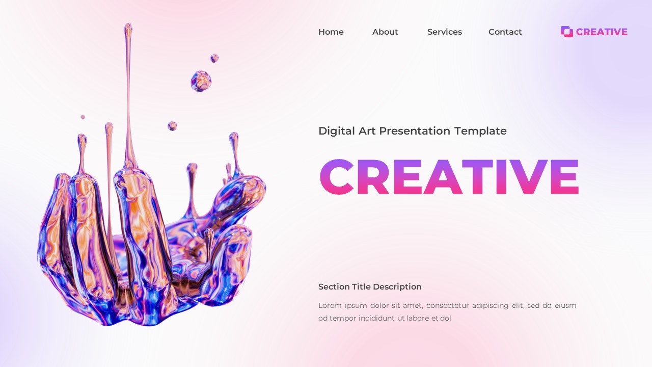 Creative Digital Art Powerpoint Template Presentation Templates