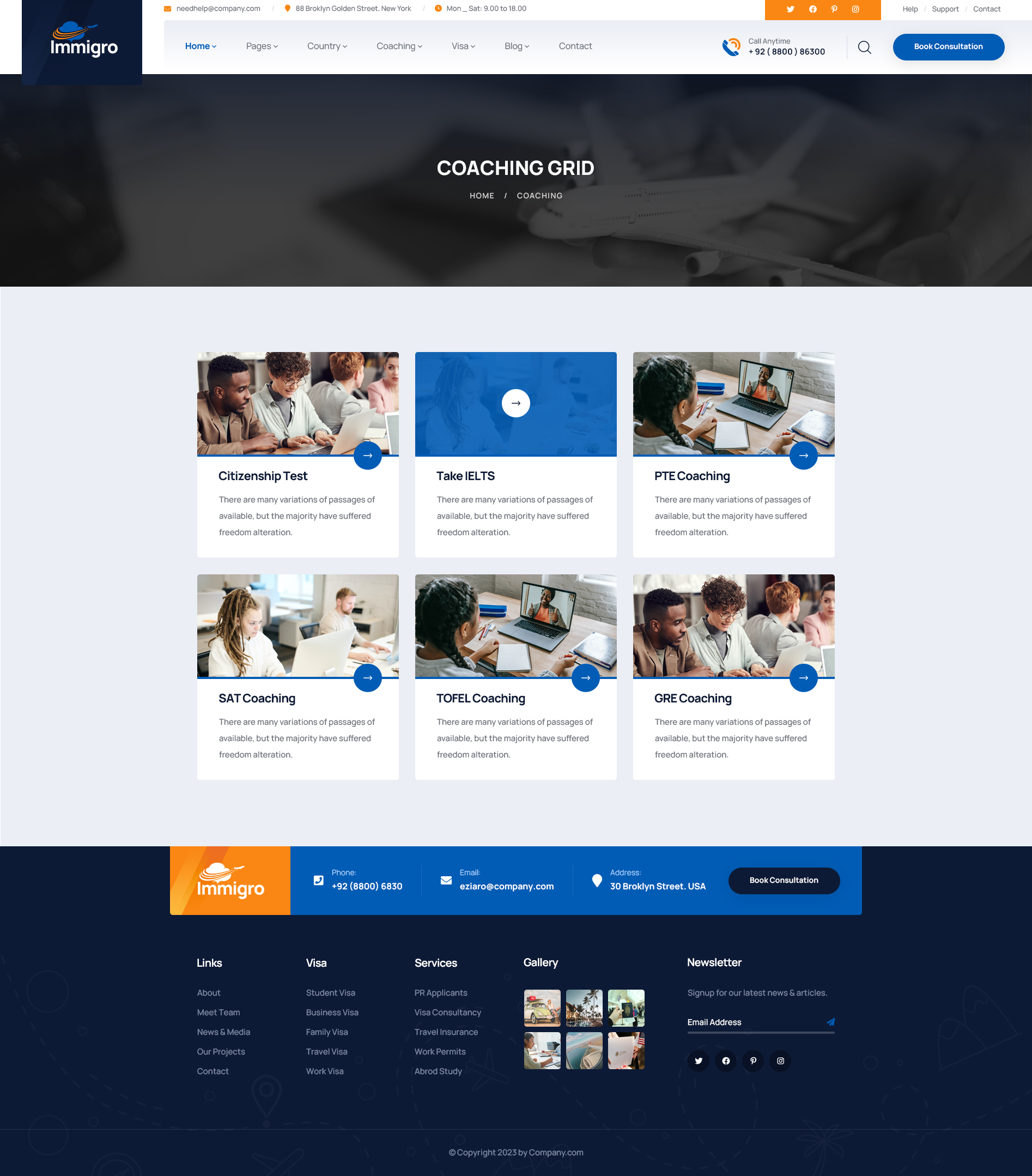 Immigro Immigration Visa Consulting Psd Template By Thimshop