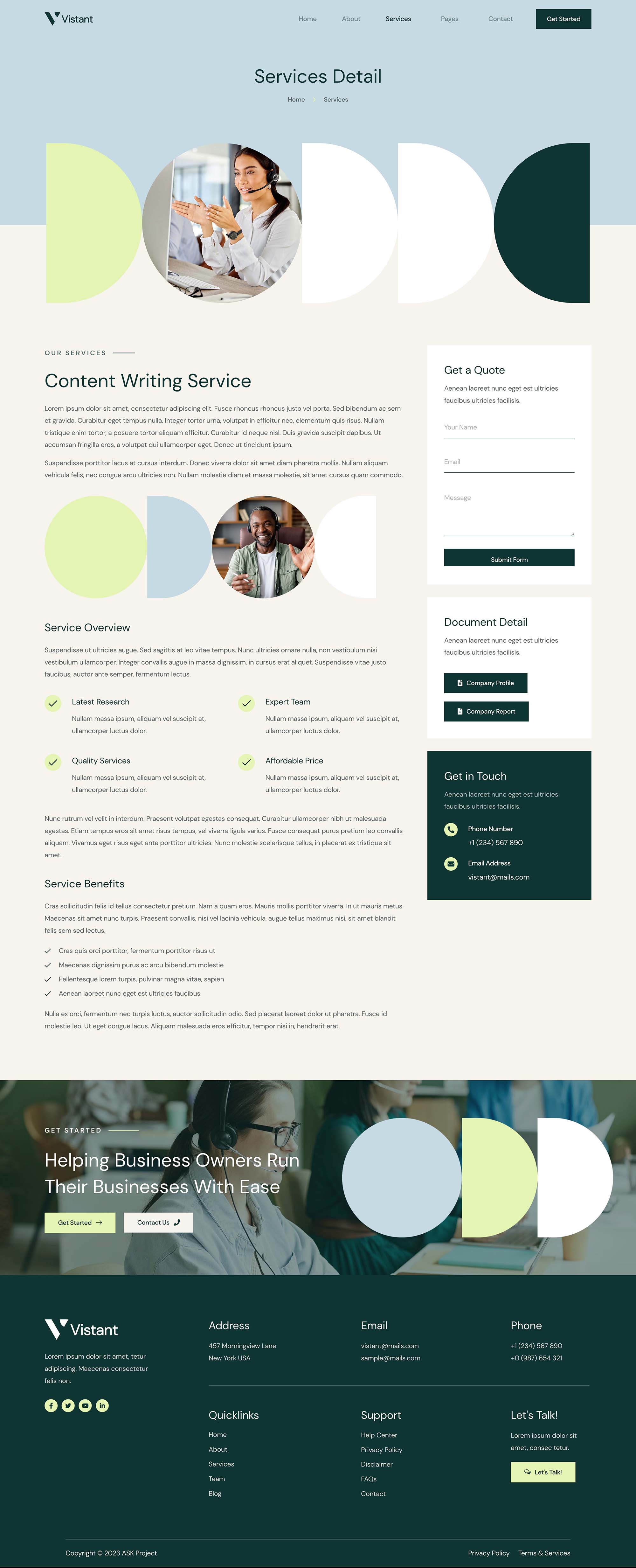 Vistant Virtual Assistant Service Elementor Template Kit By Askproject