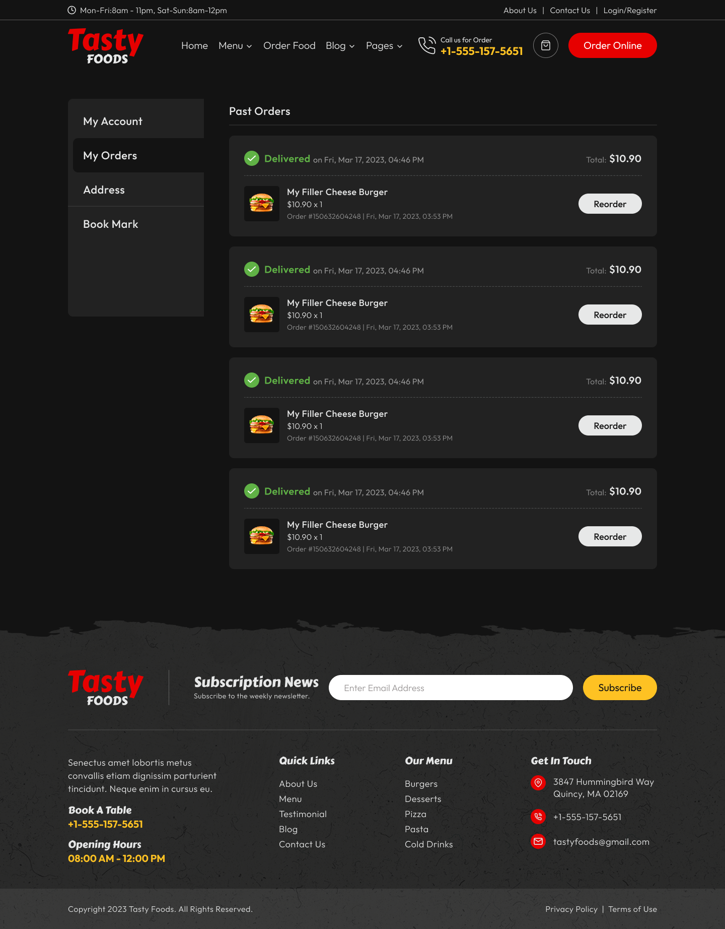 Tasty Foods Fast Food Restaurant Figma Web Template By Glorywebs