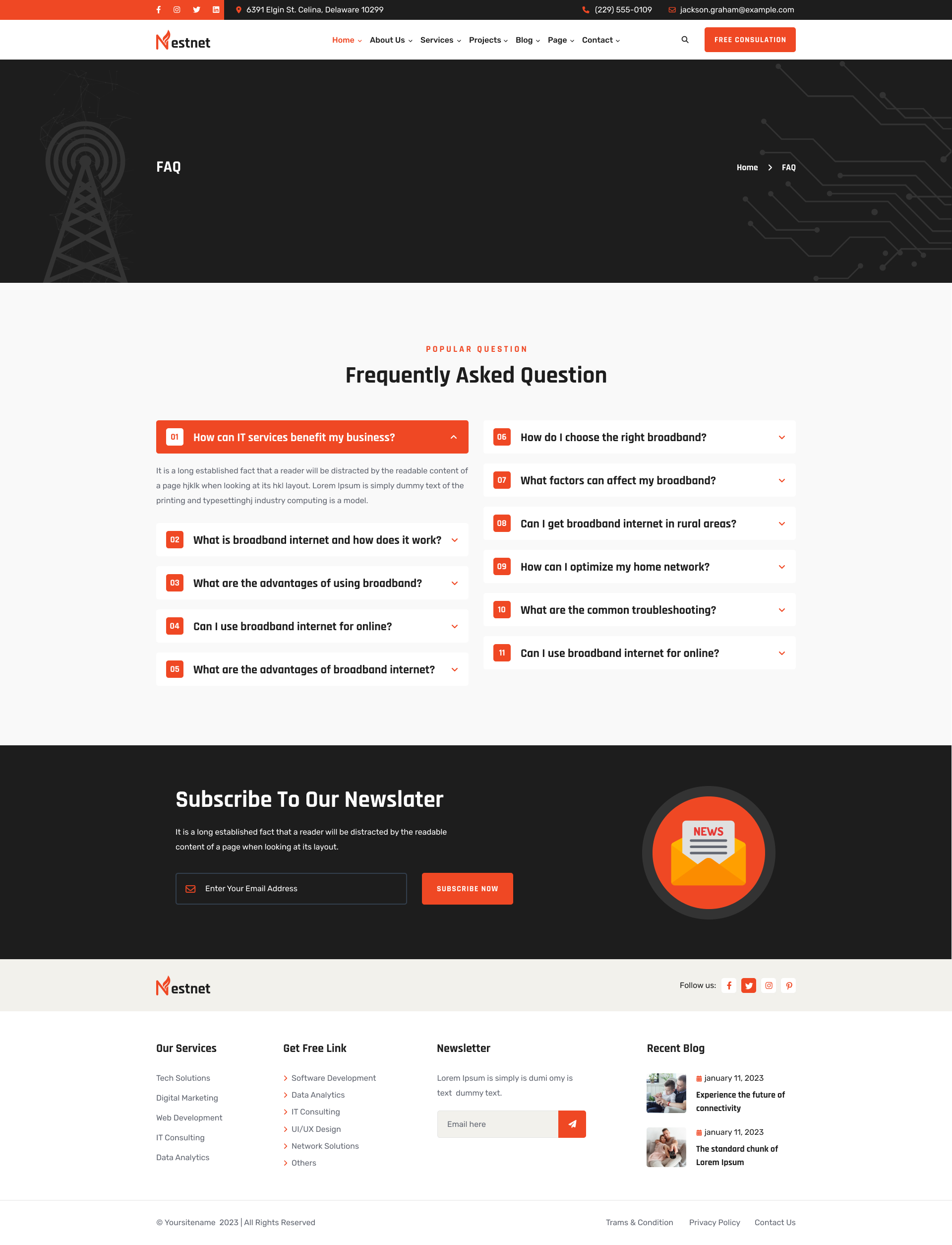 Nestnet Internet Provider Satellite TV Figma Template By Thimshop