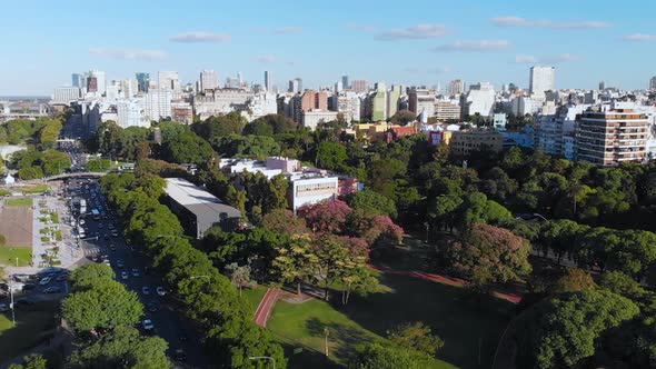 Plaza Ruben Dario Square Park Buenos Aires Argentina Aerial View