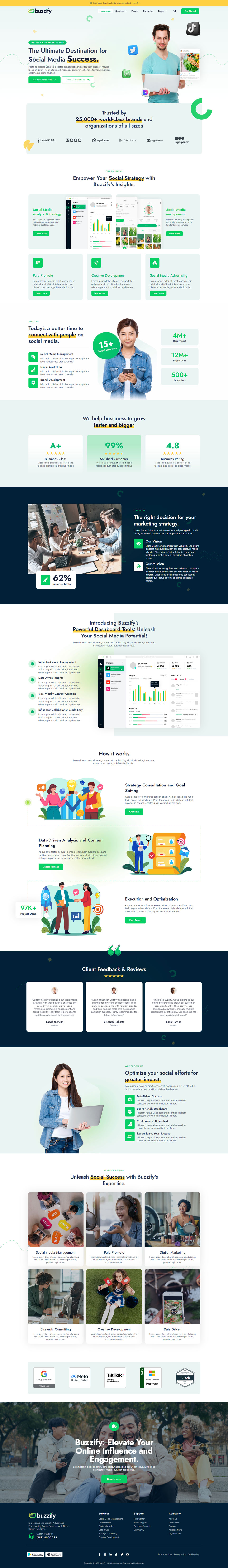 Buzzify Social Media Marketing Agency Elementor Template Kit By