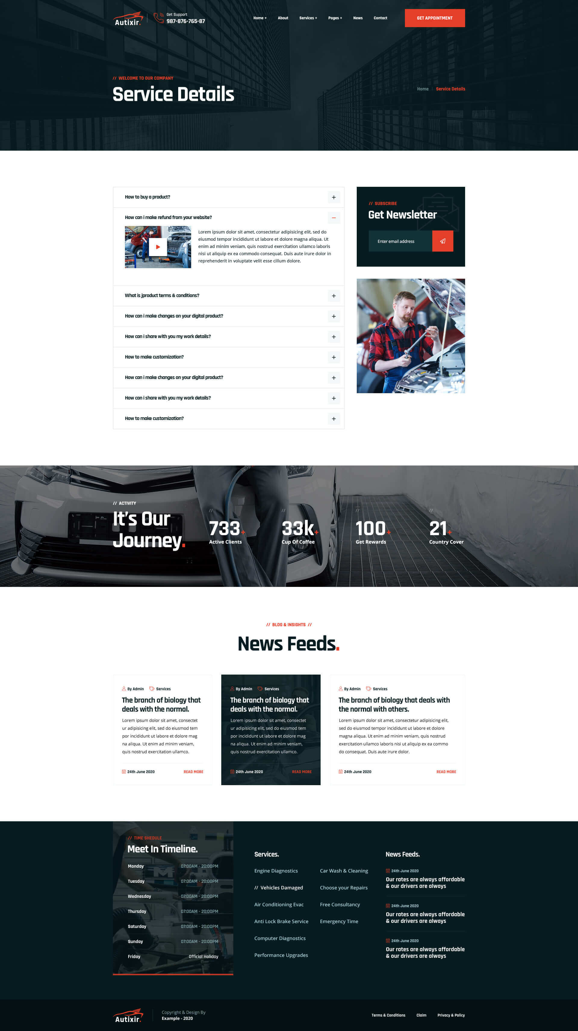 Autixir Car Service Auto Mechanic Psd Template By Tunatheme