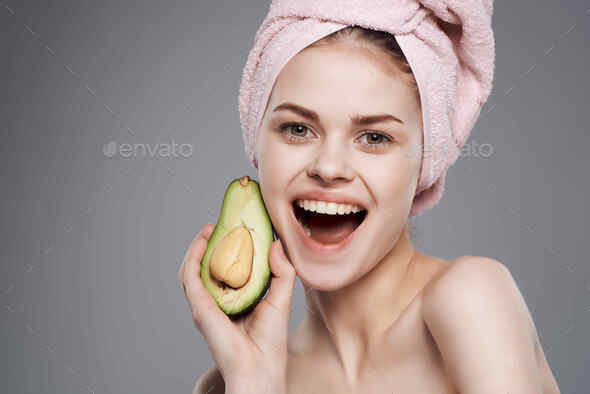 Beautiful Woman With Naked Body Skin Care Vitamins Isolated Background