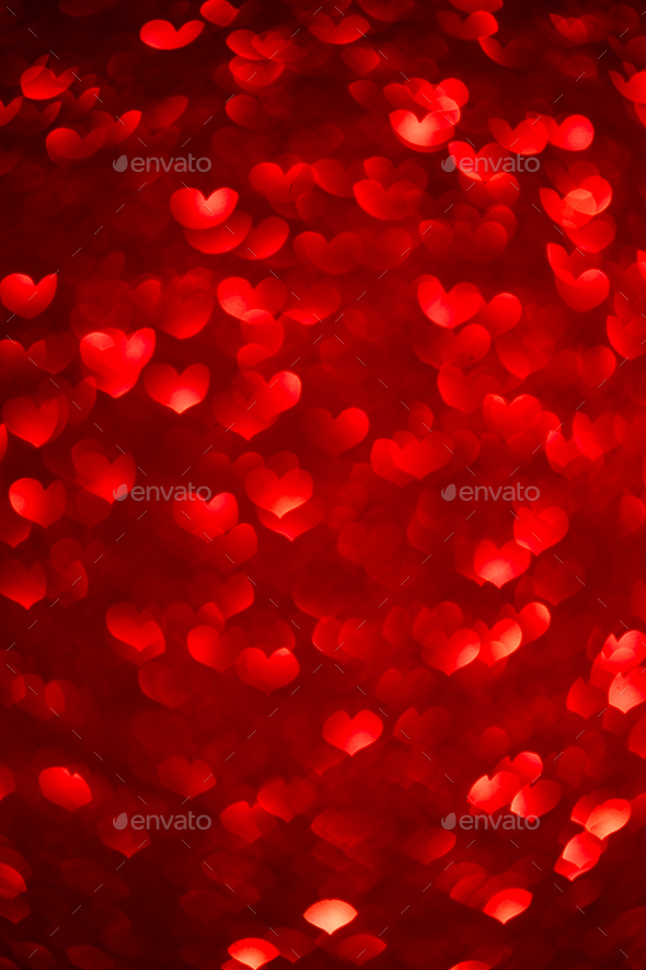 Red Background With Heart Shaped Highlights Beautiful Holiday