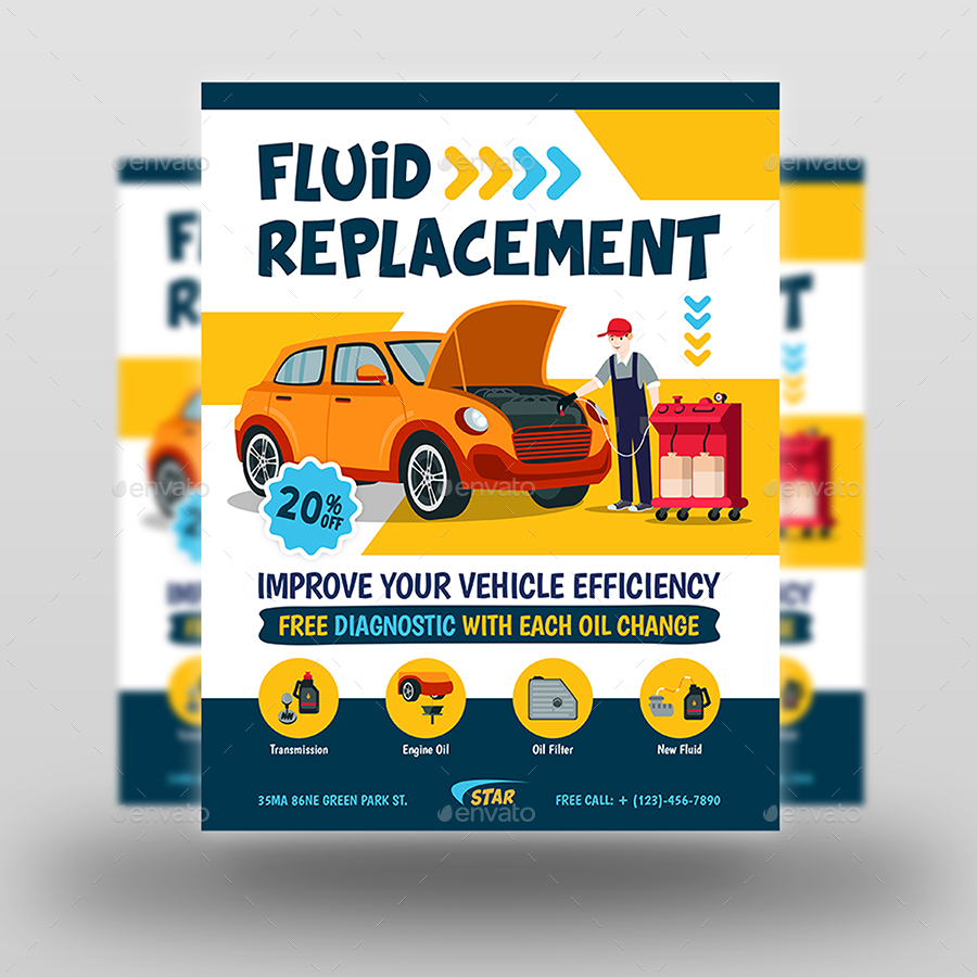 Oil Change Service Flyer Template Vol Print Templates Graphicriver