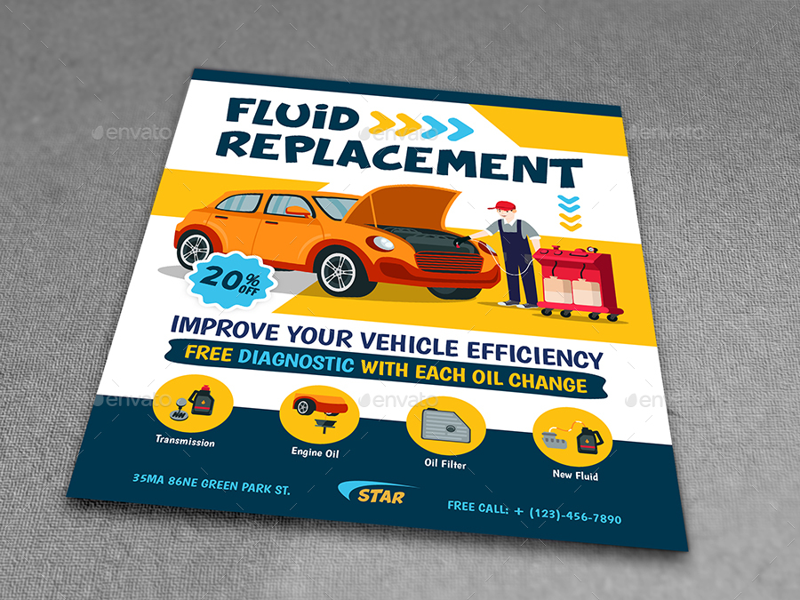 Oil Change Service Flyer Template Vol Print Templates Graphicriver