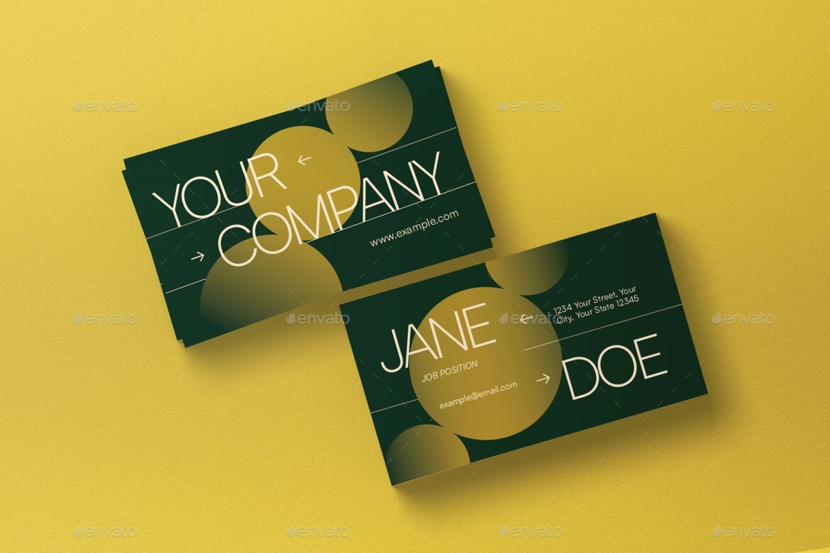 Green Geometric Business Card Print Templates Graphicriver