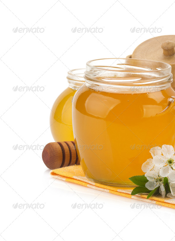 Glass Jar Full Of Honey And Stick Stock Photo By Seregam Photodune