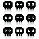 Pixelated 8bit Skull Vector Icon Set by RedKoala | GraphicRiver