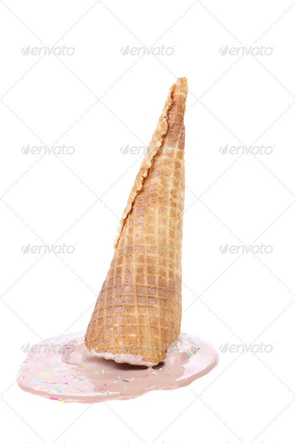 Chocolate Ice Cream Cone Fallen Stock Photo By Indigolotos Photodune