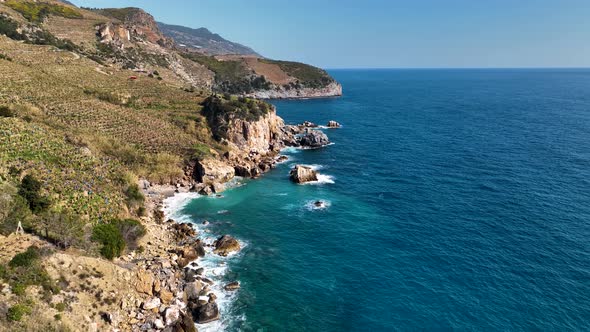 Texture Of The Sea And Wild Beach Aerial View K Stock Footage