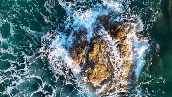 Texture Of The Sea And Wild Beach Aerial View 4 K Stock Footage