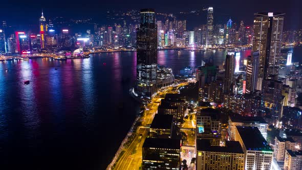 Timelapse Of Hong Kong City At Night Stock Footage Videohive