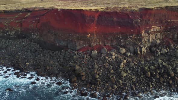 Spectacular Sliding Camera Over Volcanic Coastline