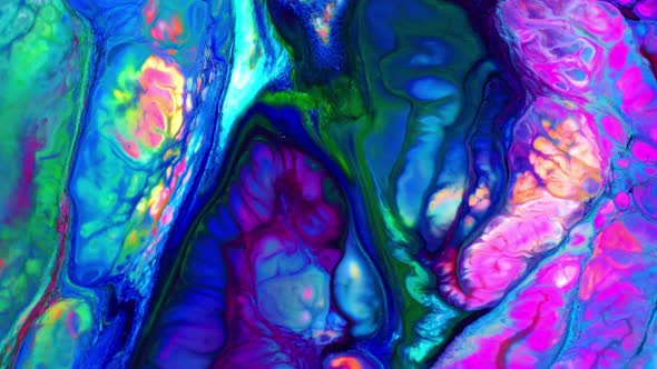 Colorful Liquid Ink Colors Blending Burst Swirl Fluid 11