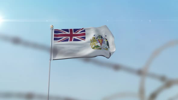 British Antarctic Territory  Flag Behind Border alt