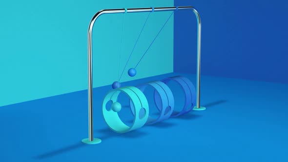 3D animation of swinging balls