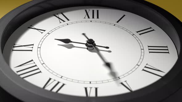 Clock Face On Yellow Wall alt