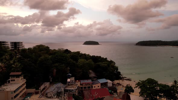 Sunset on the Island with a View of Sea and Clouds alt