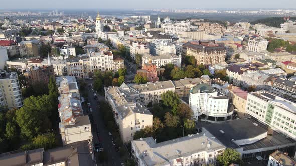 Cityscape of Kyiv, Ukraine. Aerial View, Slow Motion alt