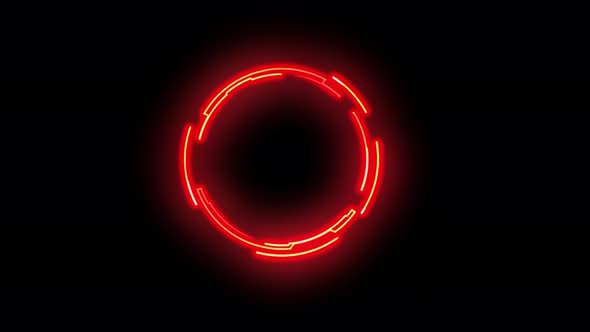 Neon circle color red seamless background red brick wall spectrum looped animation fluorescent