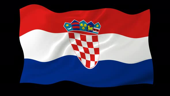 Croatia Waving Flag Animated Black Background alt