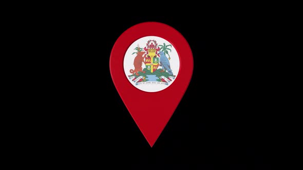 3D Rotating Pin Icon Animation With Grenada Coat Of Arms Alpha Channel 2K alt