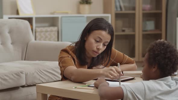 Mother Lecturing Child for Homework Mistakes, Stock Footage | VideoHive