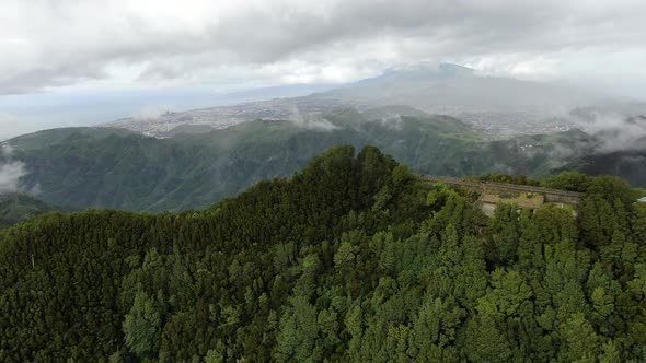 Aerial shot of Anaga mountain range in Tenerife, Canary Islands, Spain alt