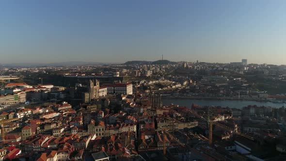 Flying Over City of Porto, Portugal alt
