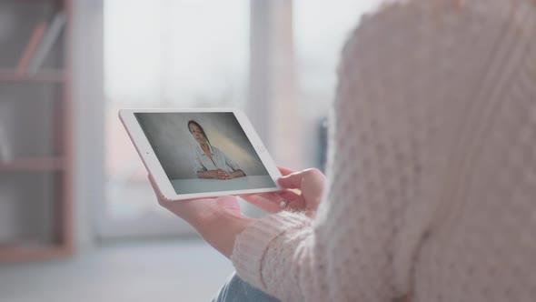 Lady student have a distance learning alt