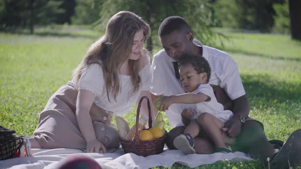 A Cute Multicultural Family Had a Picnic in the Park alt