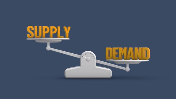 Supply and Demand Balance Weighing Scale Looping Animation alt