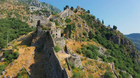 Stairs Leading Up to the Top of the Ancient Fortress of Kotor Montenegro alt