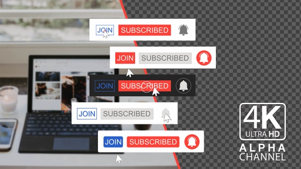Youtube Subscribe And Join Button Pack