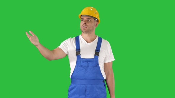 Architect or engineerpresenting new house or building on alt