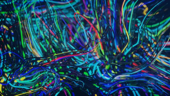 Live Curls Underwater Like Fur Multicolored Threads or Hair alt