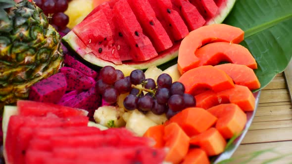 Fruit Plate with Tropical Sweet Fruits
