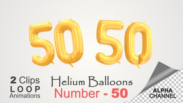 Celebration Helium Balloons With Number – 50